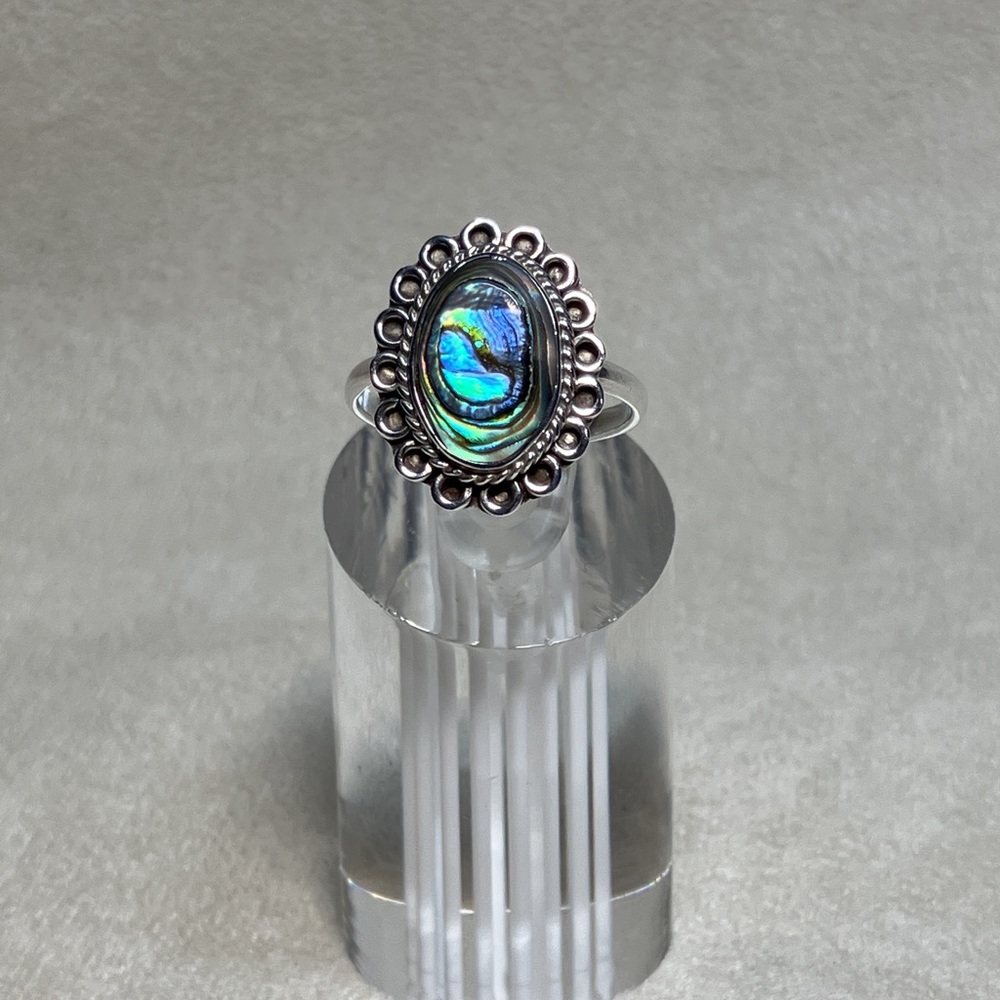 Sterling Silver Mexico Abalone Oval Ring